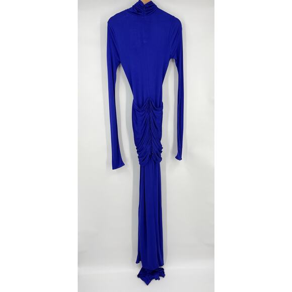 HELSA | Slinky Jersey Sarong Maxi Dress in Royal Blue L - Picture 5 of 16